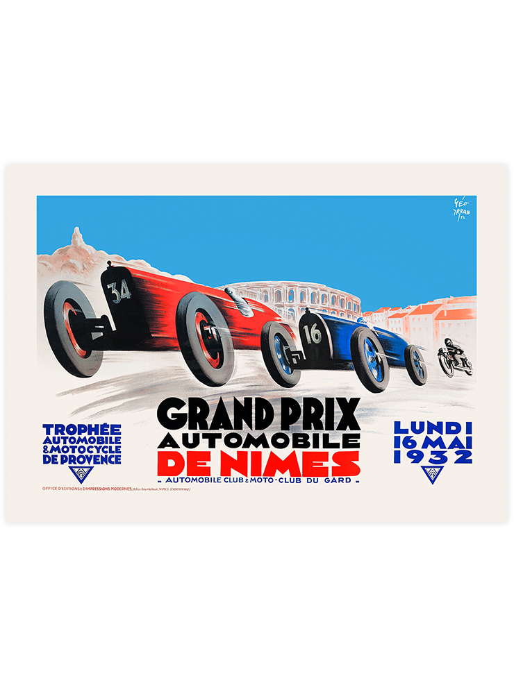 Vintage Grand Prix Nimes - Art Print