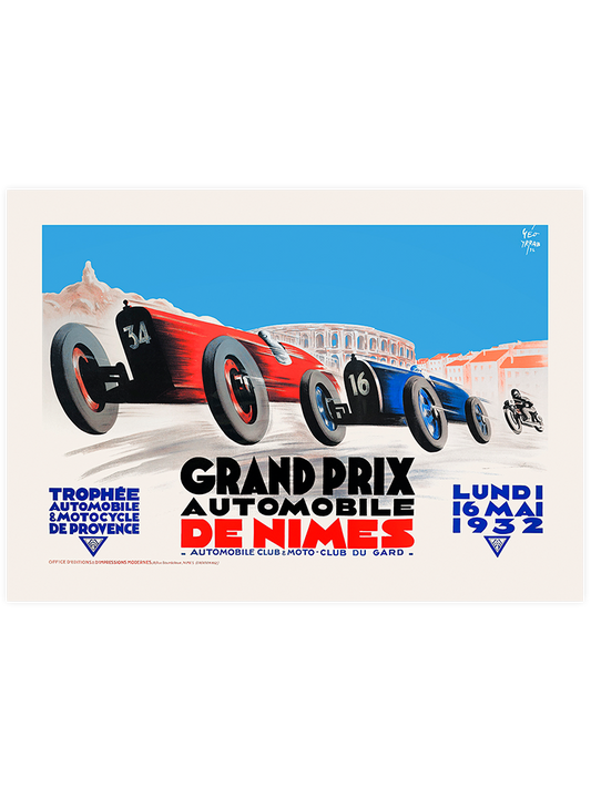 Vintage Grand Prix Nimes - Art Print
