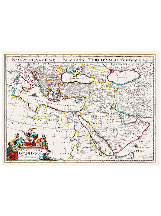 Vintage Osmanlı Devleti Haritası Poster - Giclée Baskı