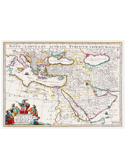 Vintage Osmanlı Devleti Haritası Poster - Giclée Baskı