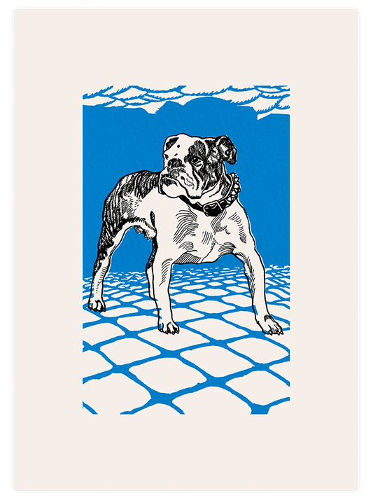 Vintage Bulldog Poster - Giclée Baskı