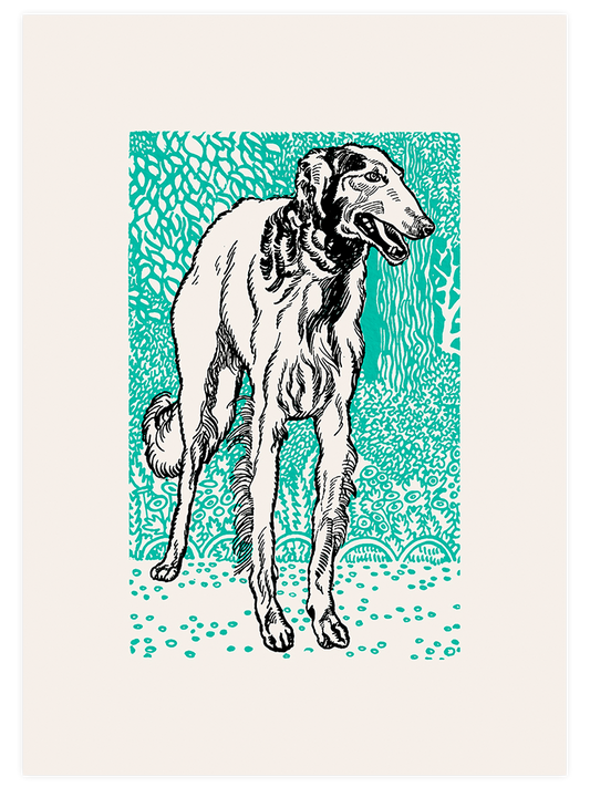 Vintage Borzoy - Art Print