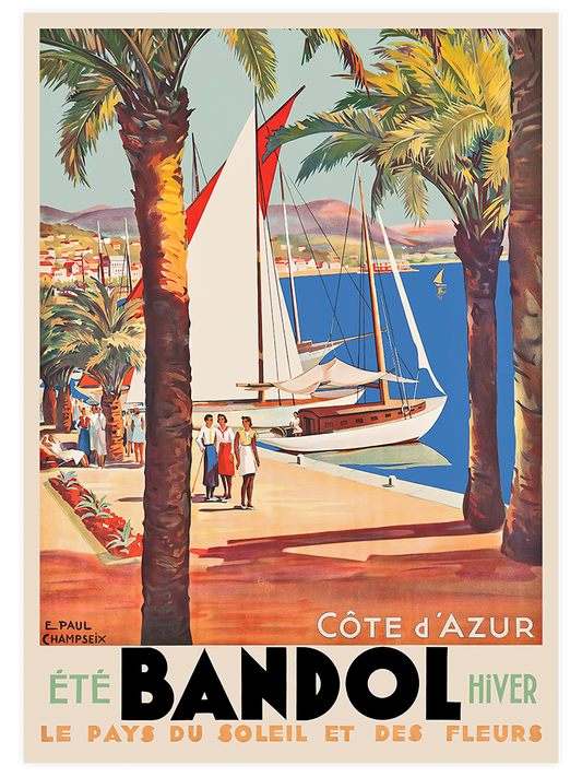 Vintage Bandol Côte d’Azur - Art Print