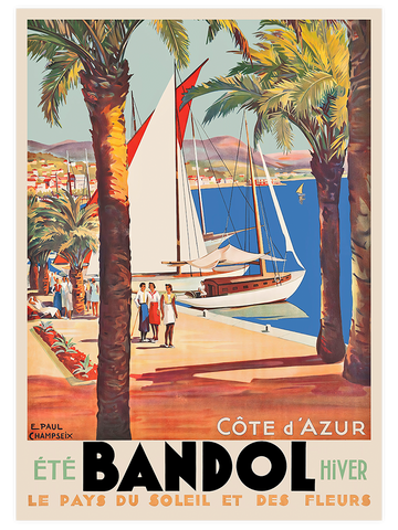 Vintage Bandol Côte d’Azur - Art Print