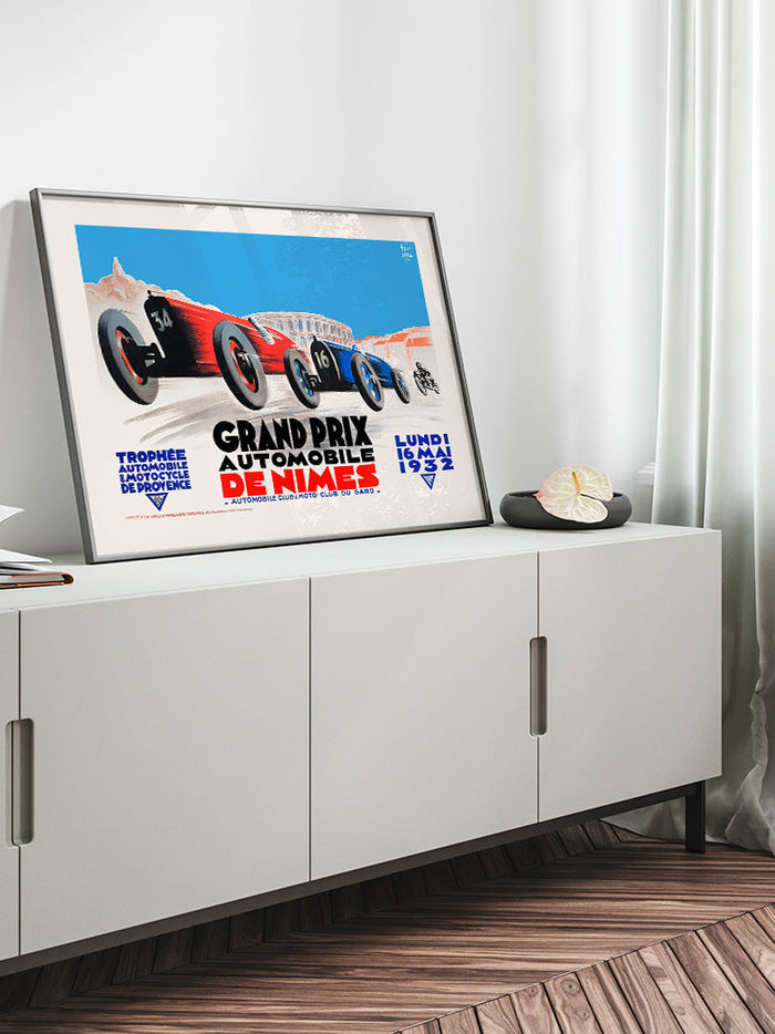 Vintage Grand Prix Nimes - Art Print  Poster