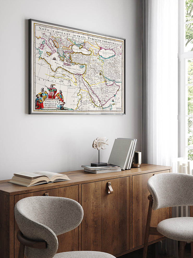 Vintage Osmanlı Devleti Haritası - Art Print