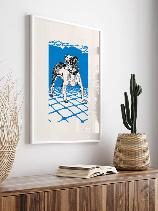 Vintage Bulldog Poster - Giclée Baskı