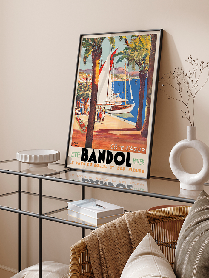 Vintage Bandol Côte d’Azur - Art Print  Poster