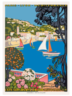 Vintage Cote d’Azur Afiş - Art Print