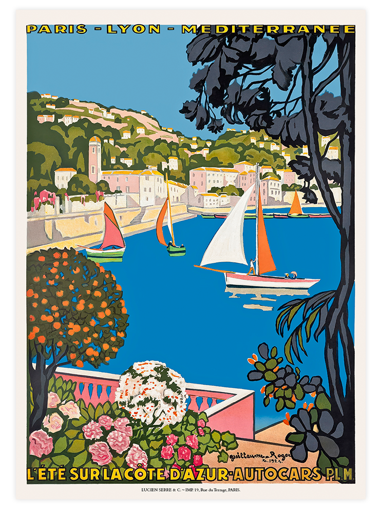 Vintage Cote d’Azur Afiş - Art Print