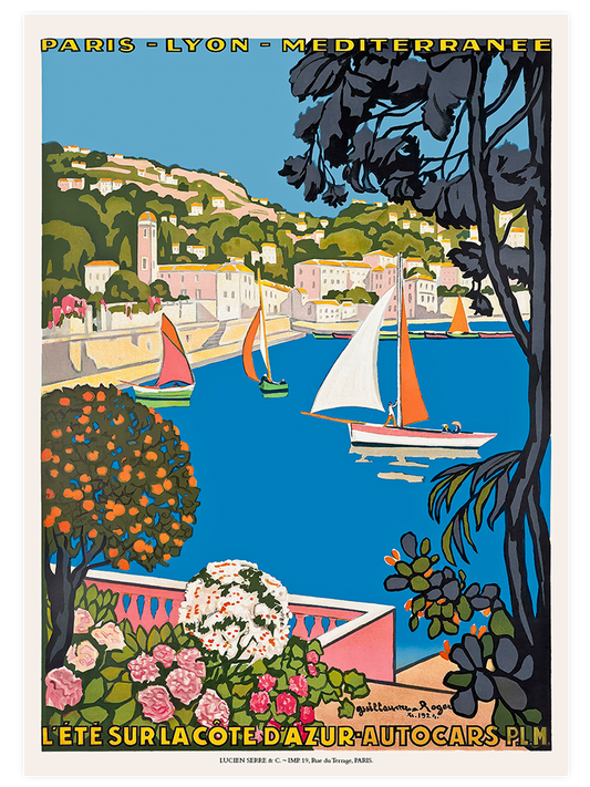 Vintage Cote d’Azur Afiş - Art Print