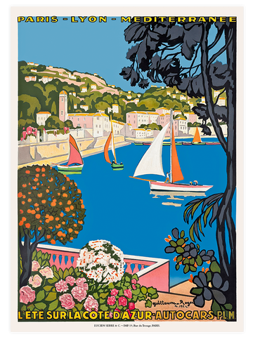 Vintage Cote d’Azur Afiş - Art Print