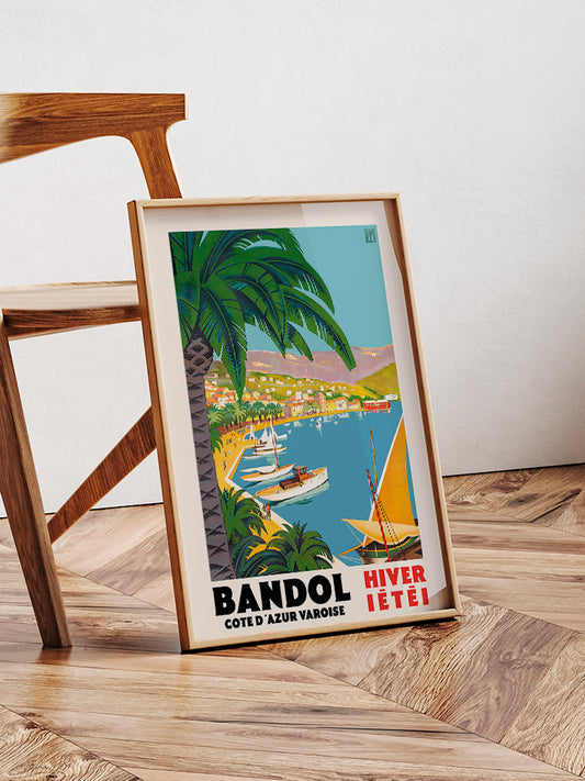 Vintage Cote d’Azur Poster - Giclée Baskı