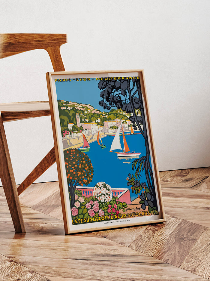 Vintage Cote d’Azur Afiş - Art Print  Poster