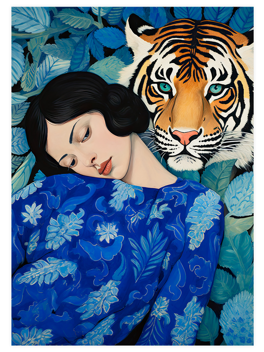 Wild Woman Blue - Art Print