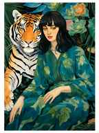 Wild Woman Green - Art Print