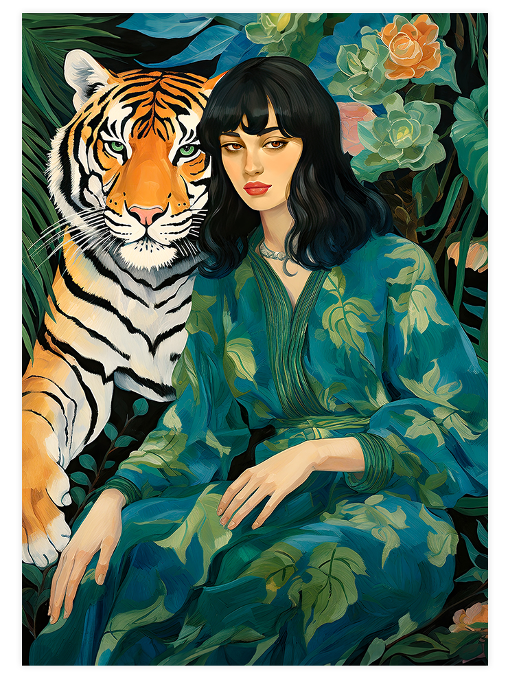 Wild Woman Green - Art Print