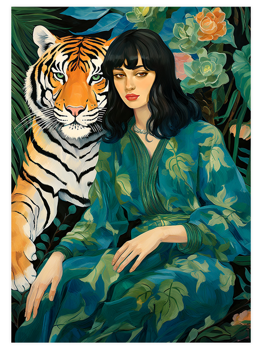 Wild Woman Green - Art Print