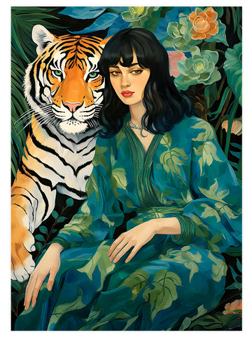 Wild Woman Green - Art Print