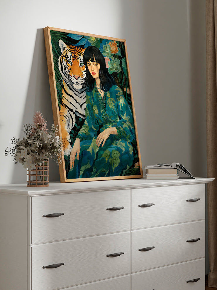 Wild Woman Green - Art Print