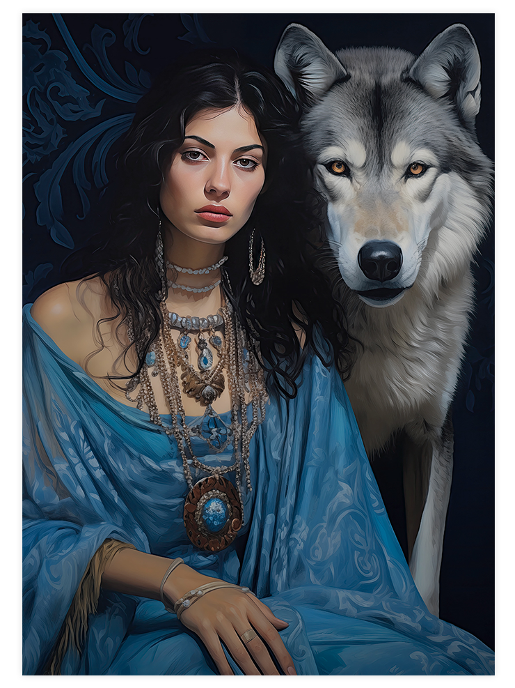 Wild Woman Turquoise - Art Print Ürün ana görseli