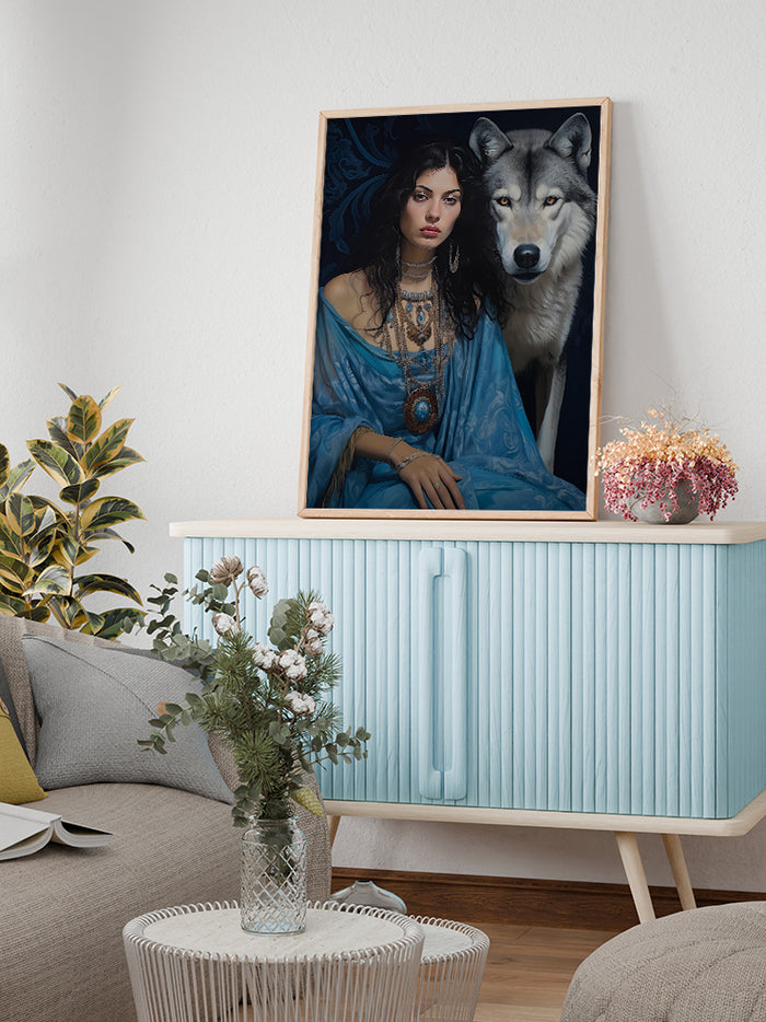 Wild Woman Turquoise - Art Print  Poster