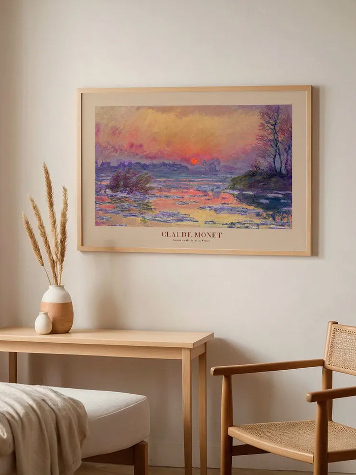 Monet Sunset on the Seine in Winter - Art Print