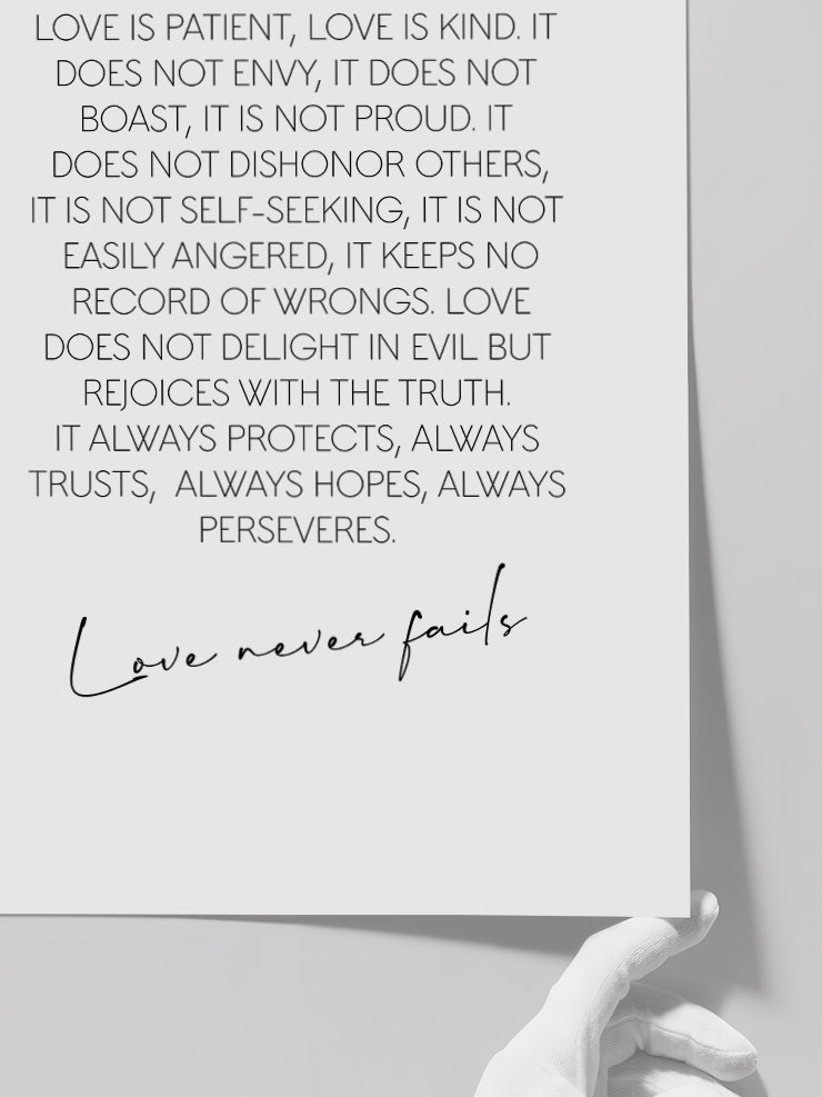 Love Never Fails - Art Print