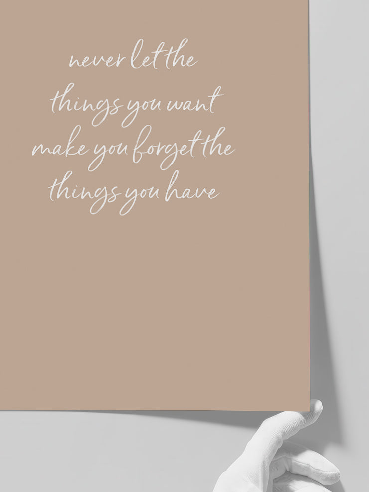 Value what you have - Art Print  Poster
