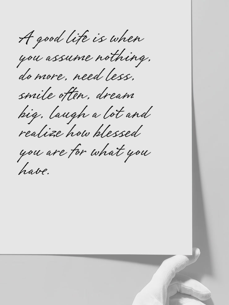 A Good Life - Art Print  Poster