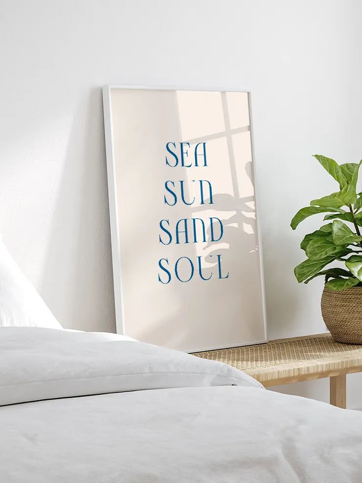 Mavi yazılı minimal tablo