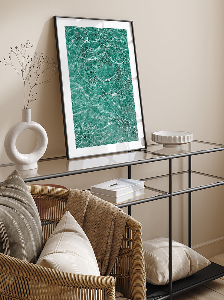 Işıltılı Yeşil ve Berrak Su - Art Print  Poster