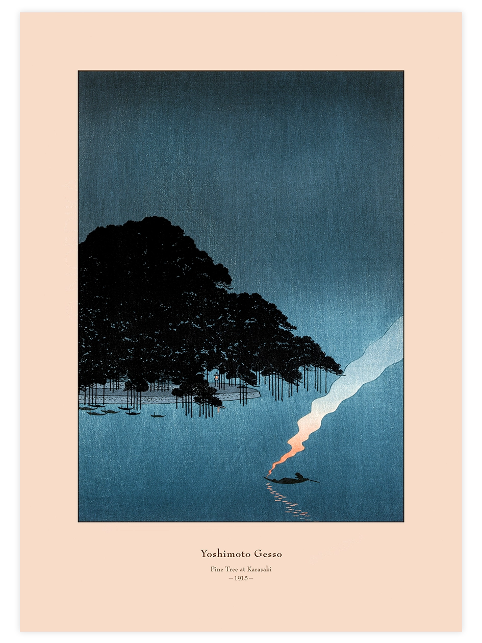 Yoshimoto Gesso, Pine Tree at Karasaki - Art Print Ünlü Ressamlar Poster