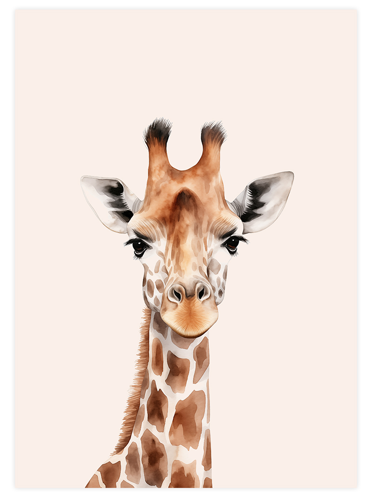 Zürafa Portresi - Art Print Sanatsal Poster