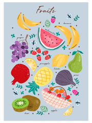 Meyve Poster - Giclée Baskı