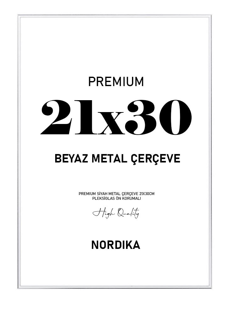 Beyaz Metal Çerçeve 21x30cm Ürün ana görseli