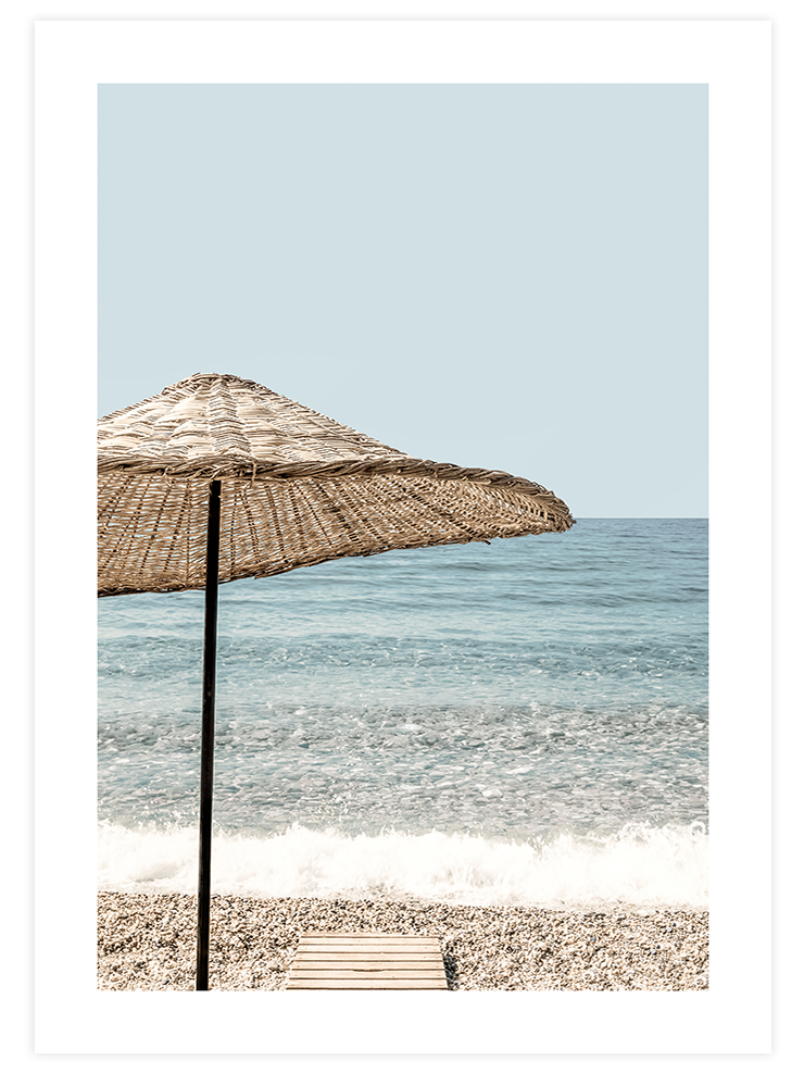Deniz Ve Plaj Şemsiyesi - Art Print Ürün ana görseli