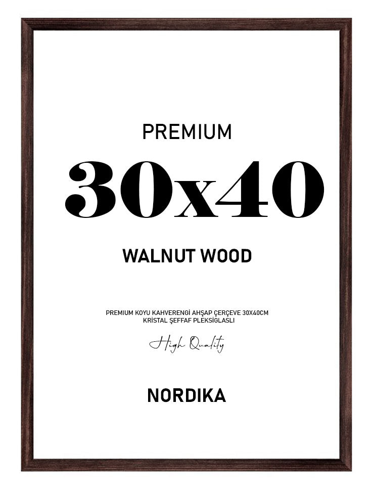 Koyu Kahverengi Ahşap Çerçeve 30x40cm