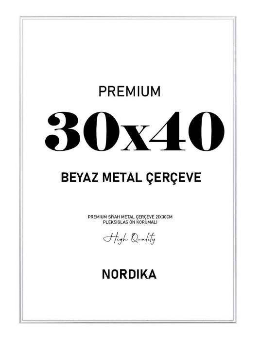 Beyaz Metal Çerçeve 30x40cm