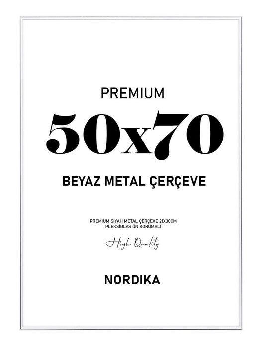 Beyaz Metal Çerçeve 50x70cm