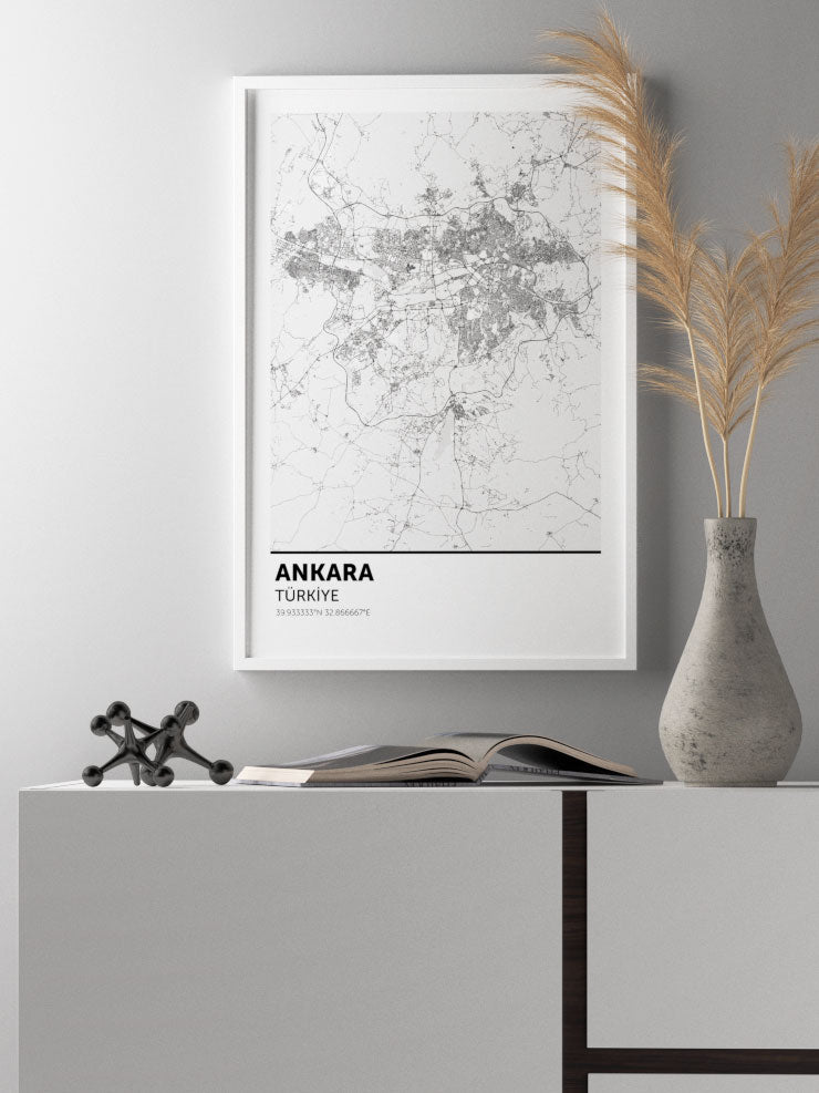 Ankara Haritası - Art Print  Poster