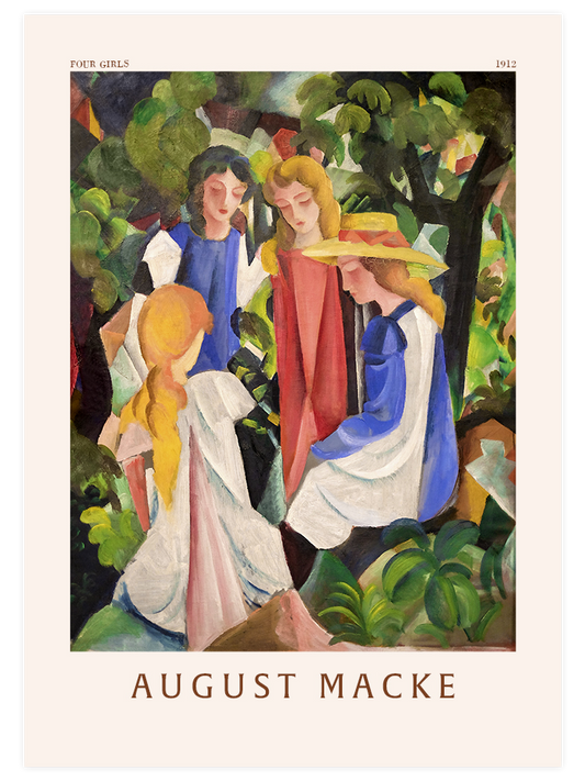 August Macke Four Girls Poster - Giclée Baskı