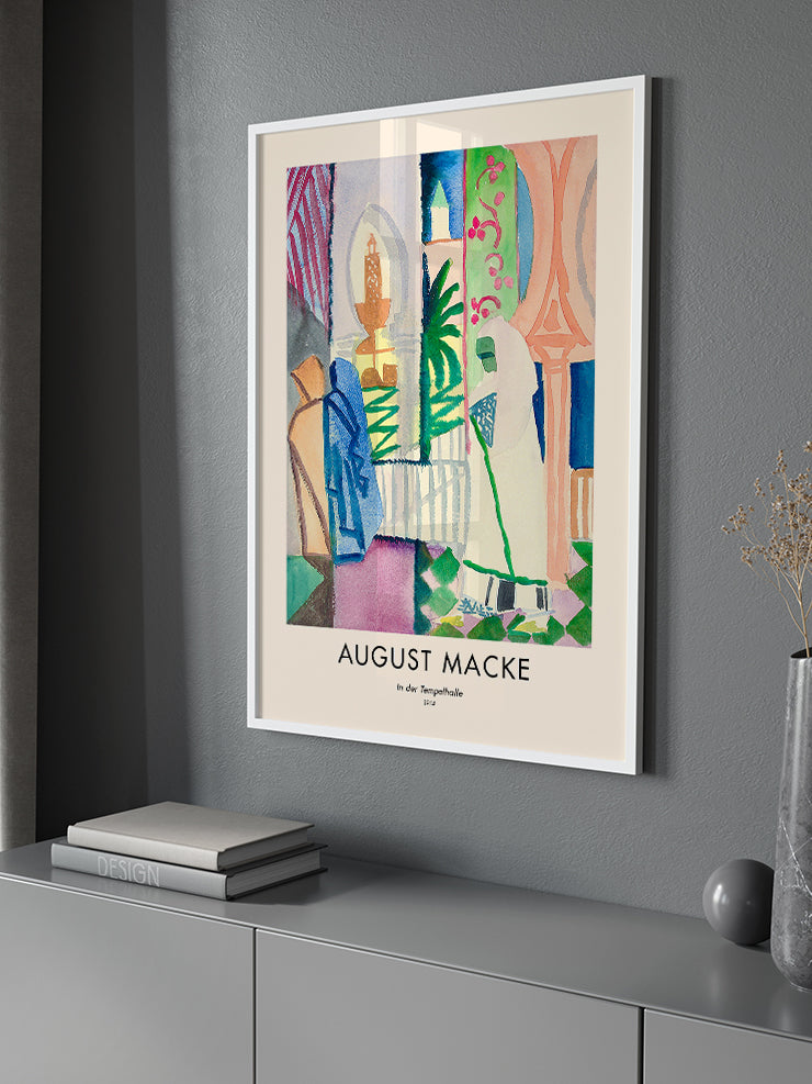 August Macke In the Temple Hall - Art Print Ürün ikincil görseli