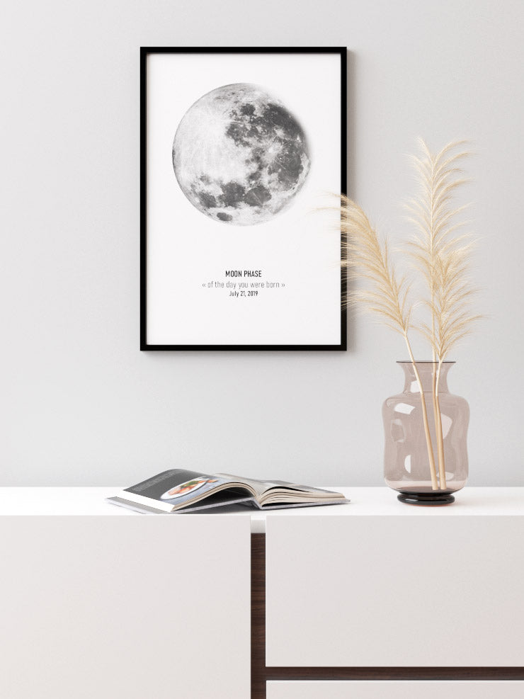 Doğduğun Gün Ayın Görünümü Kişiye Özel - Art Print Ürün ikincil görseli