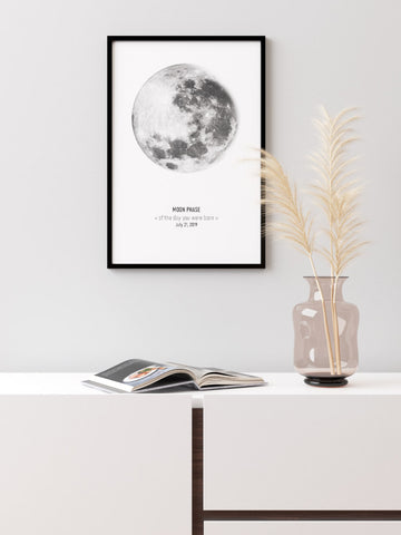 Doğduğun Gün Ayın Görünümü Kişiye Özel - Art Print