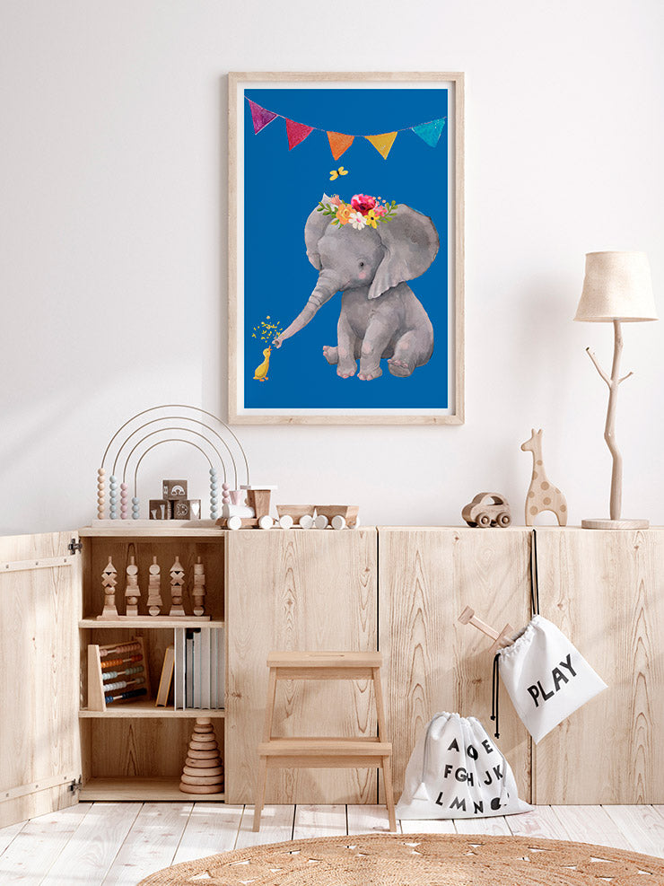 Fil Ve Ördek - Art Print Ürün ikincil görseli