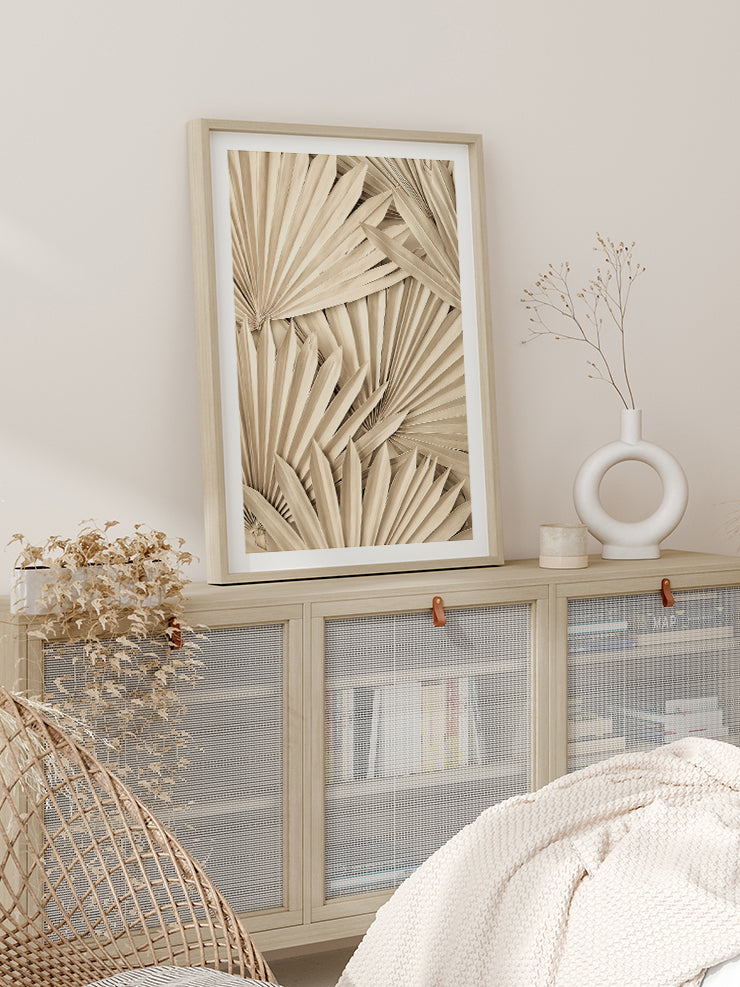 Bej Palmiye Yaprakları - Art Print Ürün ikincil görseli