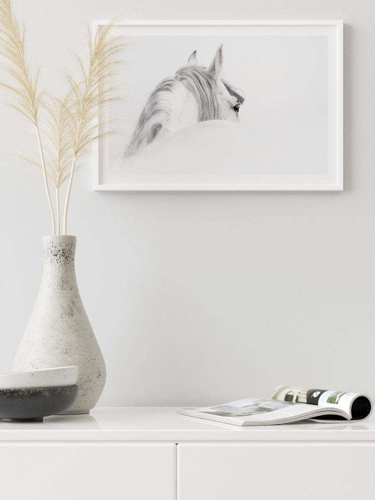 Beyaz At - Art Print Ürün ikincil görseli