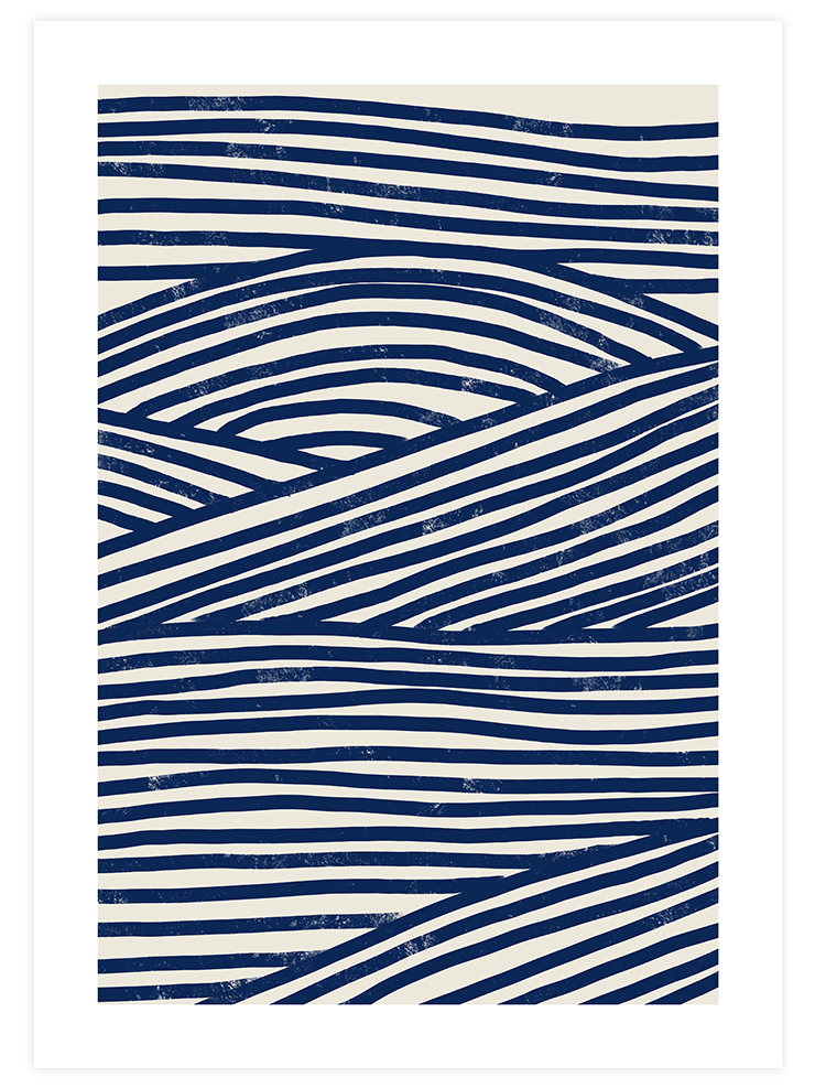 Blue Waves N2 - Art Print Sanatsal Poster