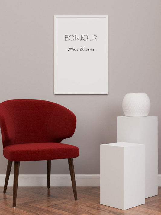 Bonjour Mon Amour Poster - Giclée Baskı